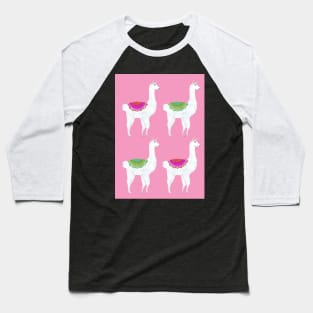 Acrylic fun llama pattern Baseball T-Shirt